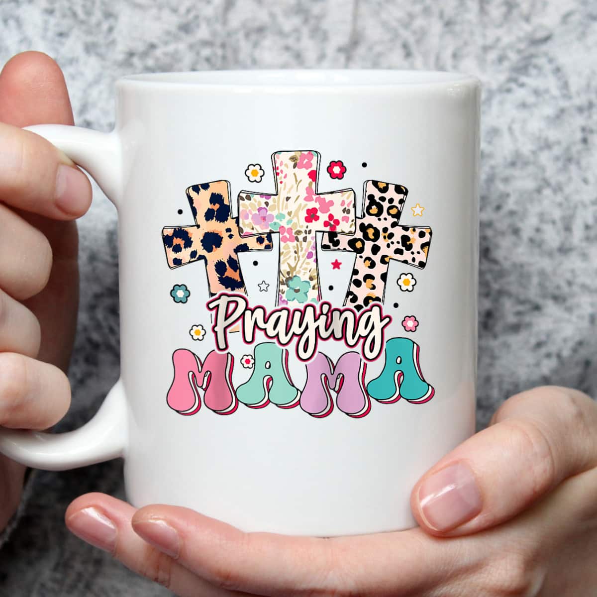 Christian Cross Praying Mama Religious Mother's Day T-Shirt For Christian Mom Christian Cross Praying Mama Religious Mother's Day T-Shirt For Christian Mom