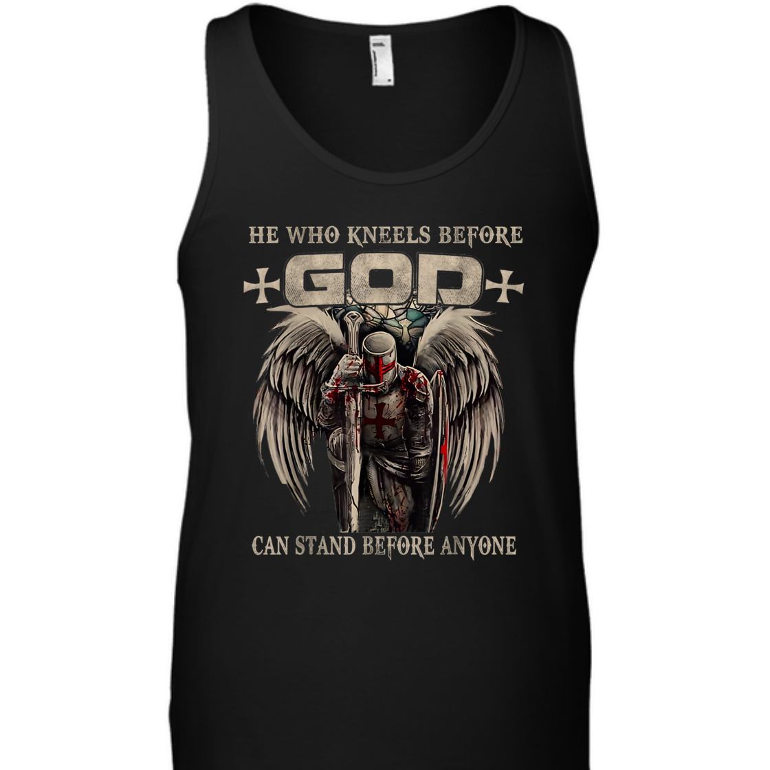 He Who Kneels Before God Can Stand Before Anyone Armor Of God Christian T-Shirt Religious Gift
