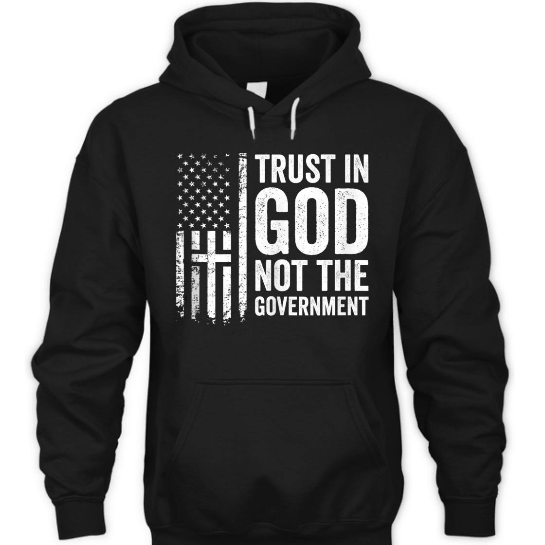 Trust In God Not The Government Patriotic Christian US Flag T-Shirt