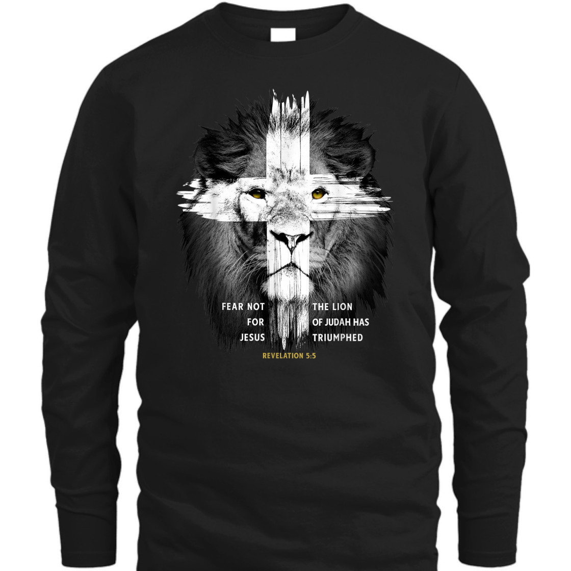 Lion Of Judah Revelation 5:5 With Cross Best Bible Verse T-Shirt For Believers