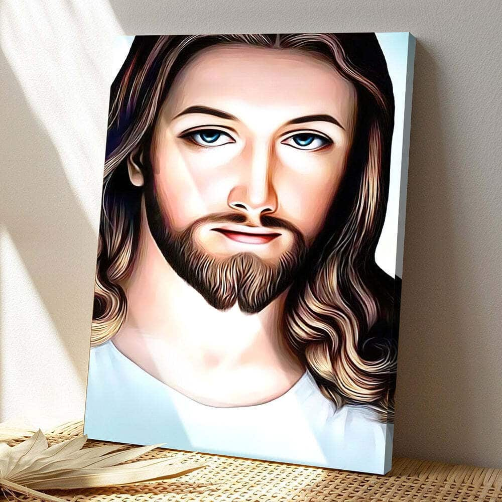 Christian Jesus Portrait Christ Bible Verse Scripture Canvas Print