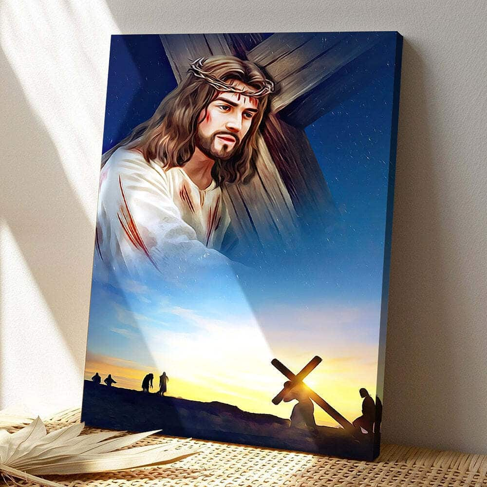 Jesus Religious Cross Jesus Christ Bible Verse Scripture Canvas Print