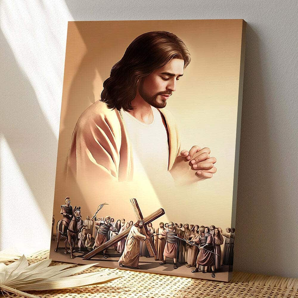 Jesus Cross Religious Canvas Print Jesus Christ Bible Verse Scripture