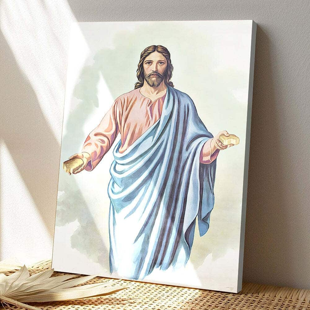 Jesus Open Hands Jesus Christ Bible Verse Scripture Canvas Print