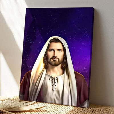 Jesus Night Sky Jesus Christ Bible Verse Scripture Canvas Print
