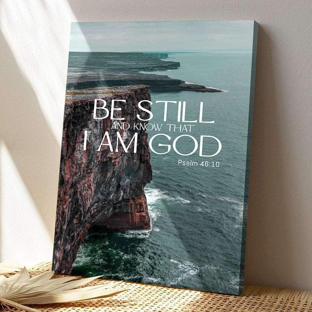 Be Still And Know That I Am God CLiff Jesus Bible Verse Scripture Canvas Print