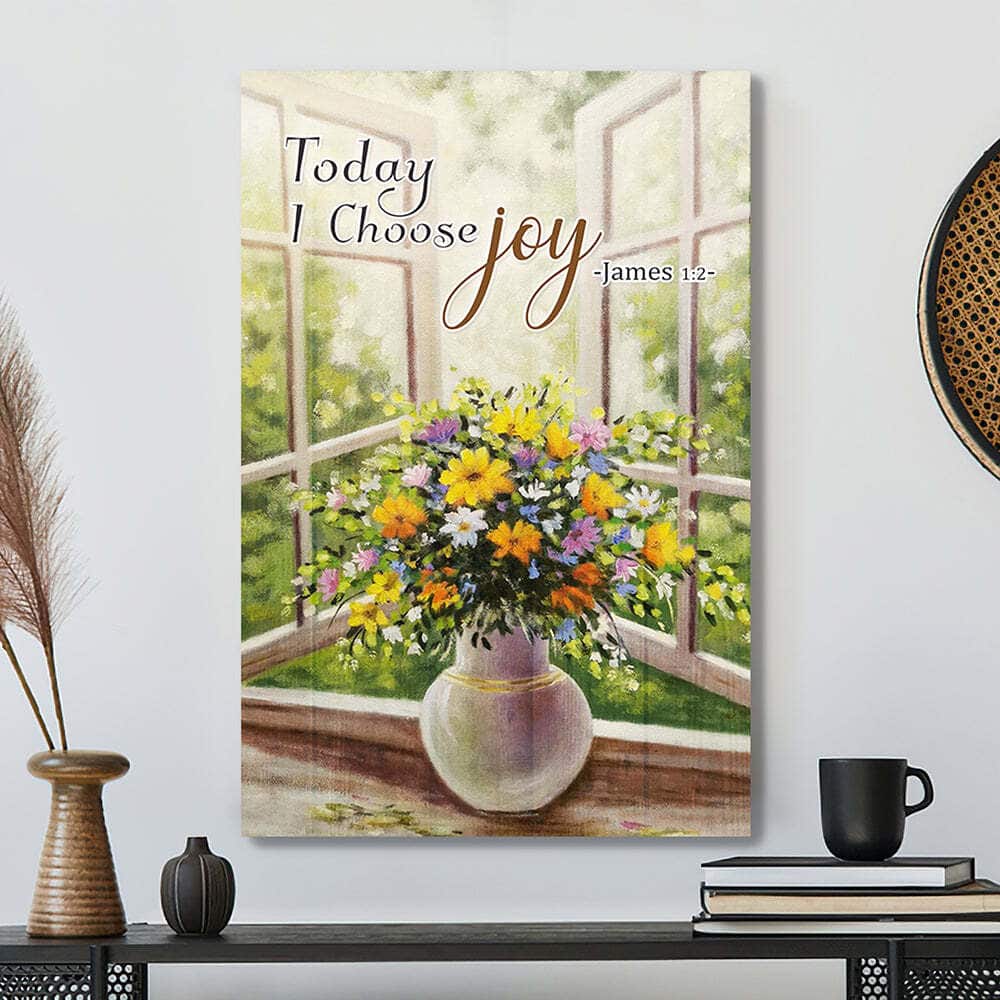 Christian Religious Today I Choose Joy Bible Verse Scripture Canvas Print Christian Religious Today I Choose Joy Bible Verse Scripture Canvas Print