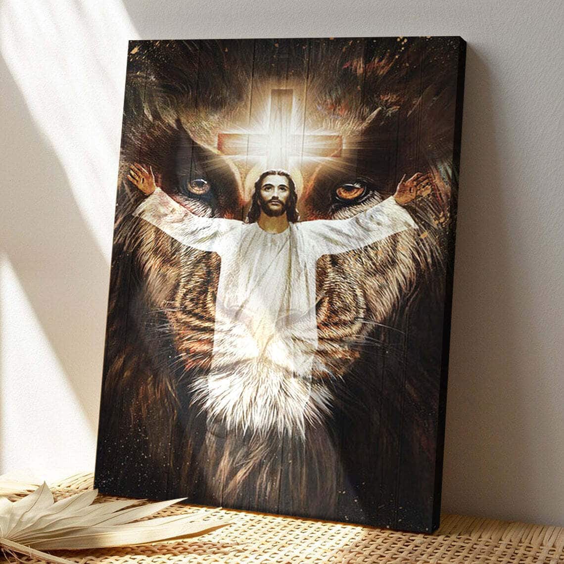 Jesus And The Lion Of Judah Bible Verse Scripture Canvas Print Jesus And The Lion Of Judah Bible Verse Scripture Canvas Print