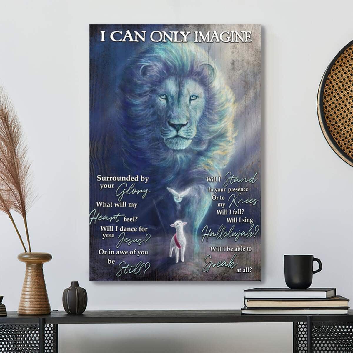 Jesus Lion And Lamb I Can Only Imagine Bible Verse Scripture Canvas Print