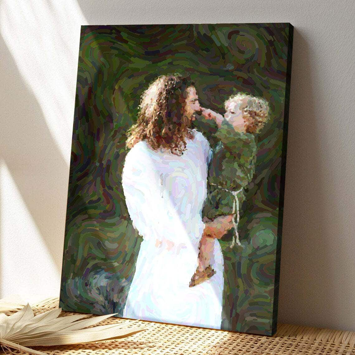 God Holds The Baby Bible Verse Scripture Canvas Print