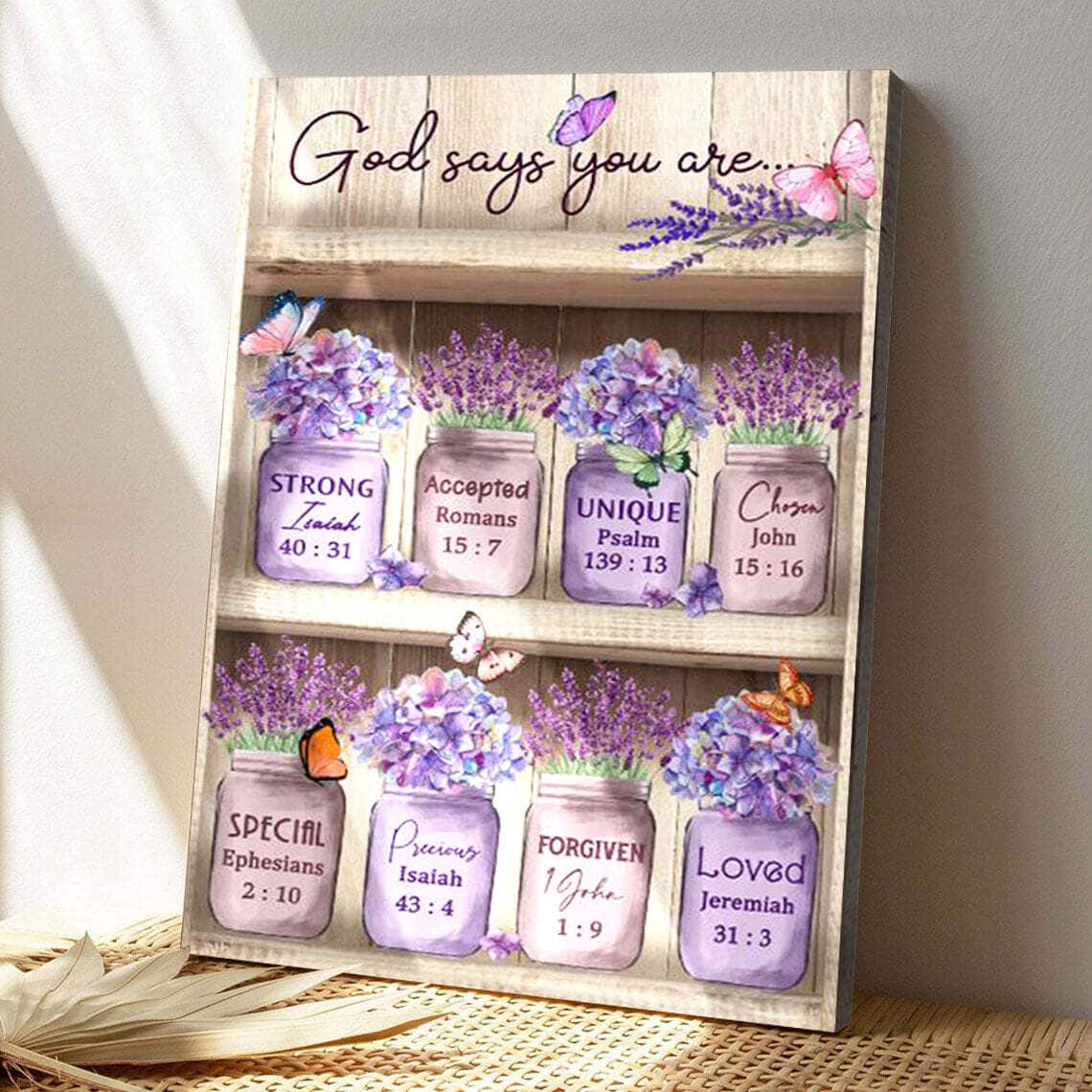 Butterfly Farmhouse God Says You Are Bible Verse Scripture Canvas Print Butterfly Farmhouse God Says You Are Bible Verse Scripture Canvas Print