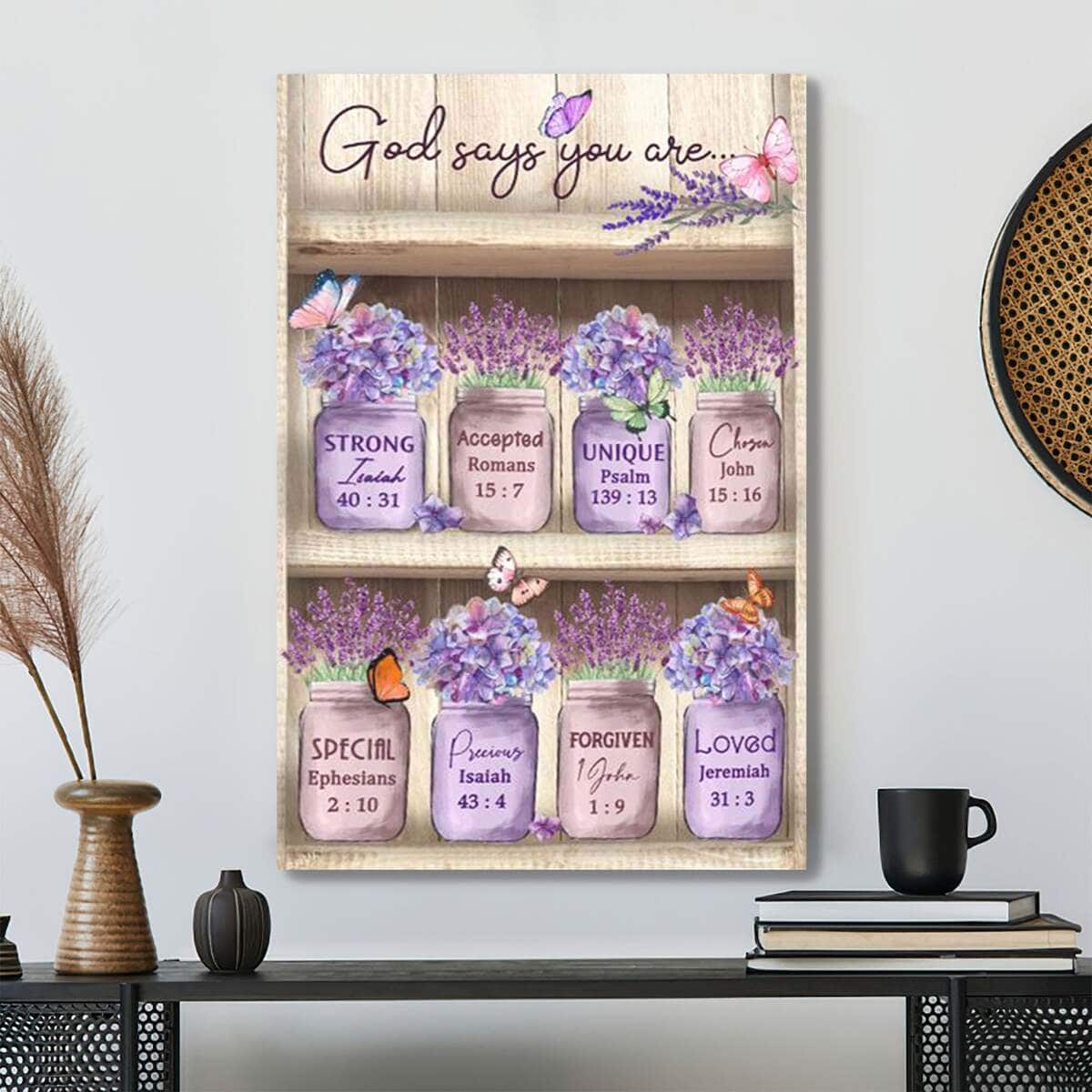 Butterfly Farmhouse God Says You Are Bible Verse Scripture Canvas Print Butterfly Farmhouse God Says You Are Bible Verse Scripture Canvas Print
