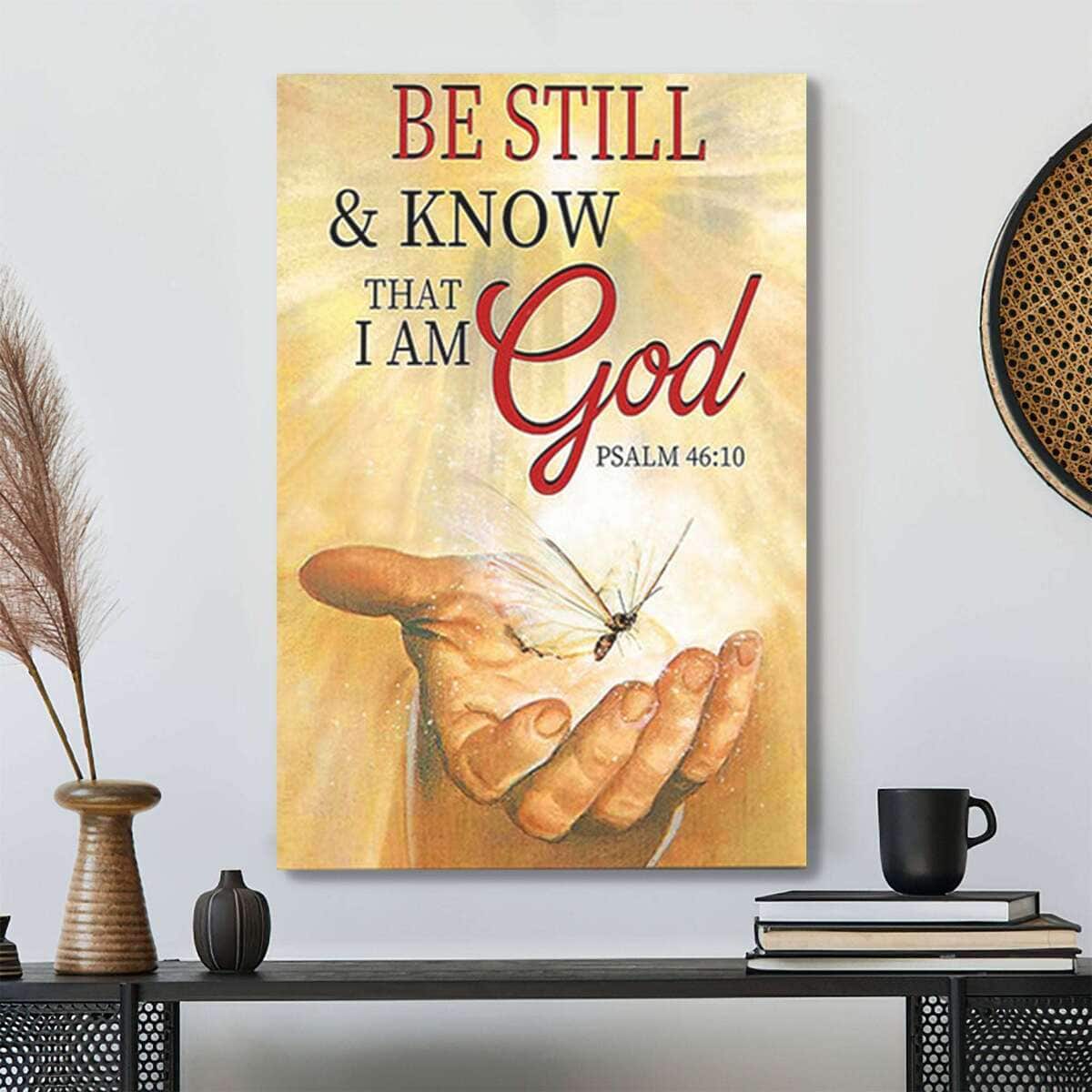 Be Still And Know That I Am God Christian Bible Verse Scripture Canvas Print