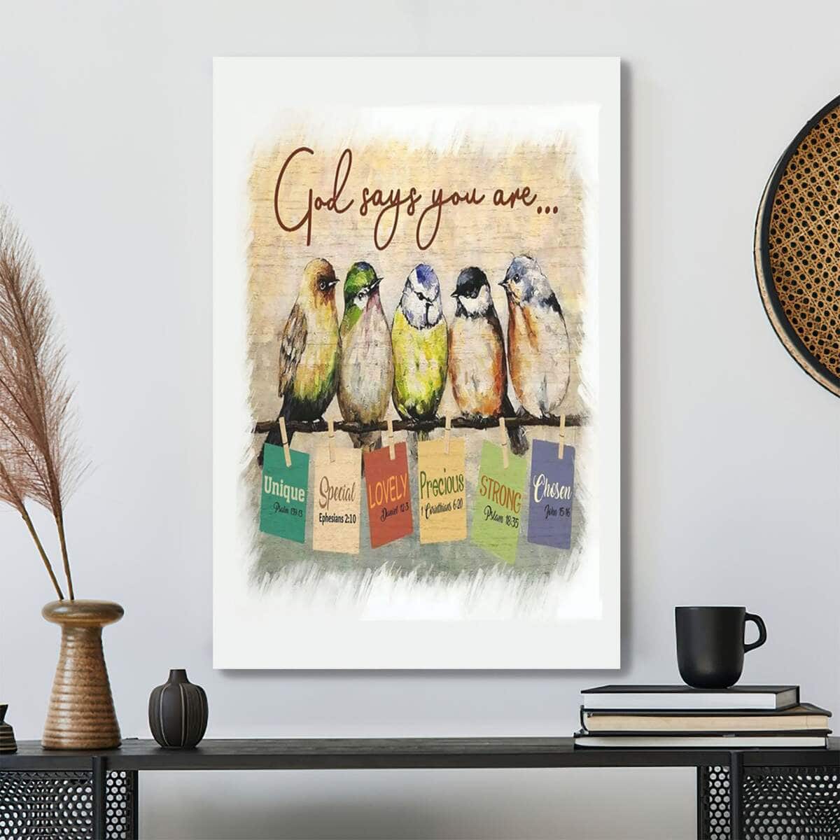 God Says You Are Sparrow Bible Verse Scripture Canvas Print God Says You Are Sparrow Bible Verse Scripture Canvas Print