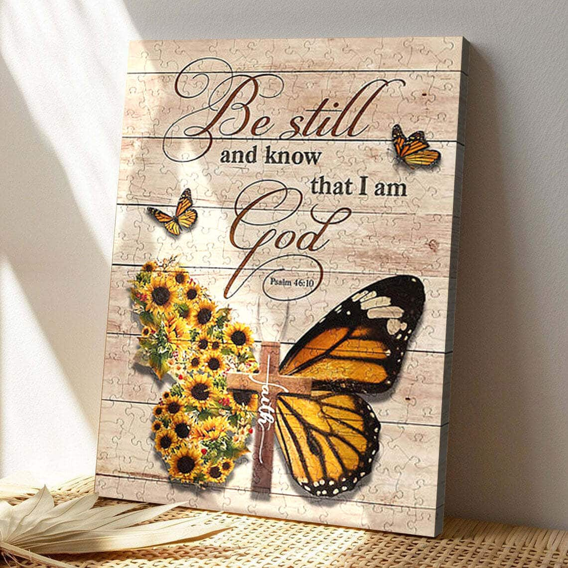 Bestill And Know That I'm God Bible Verse Scripture Canvas Print