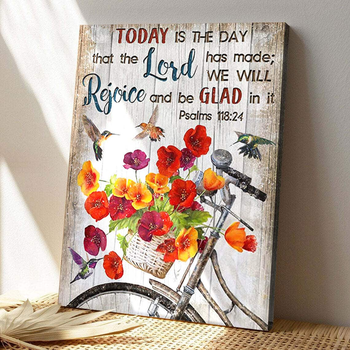 Today Is The Day Hummingbird Bible Verse Scripture Canvas Print