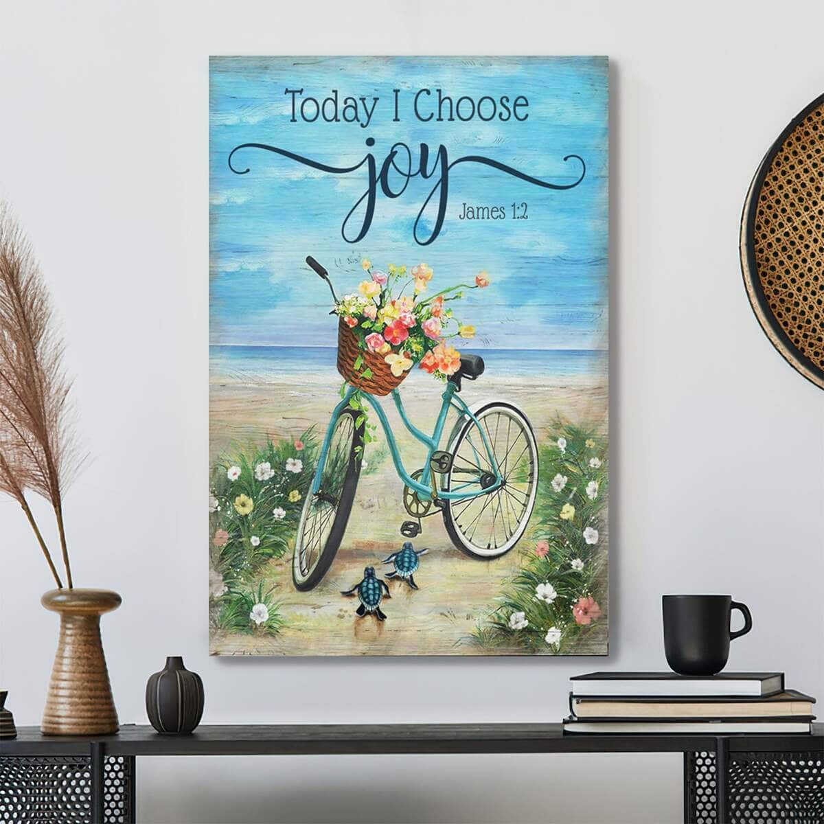 Turtle – Today I Choose Joy Bible Verse Scripture Canvas Print Turtle – Today I Choose Joy Bible Verse Scripture Canvas Print