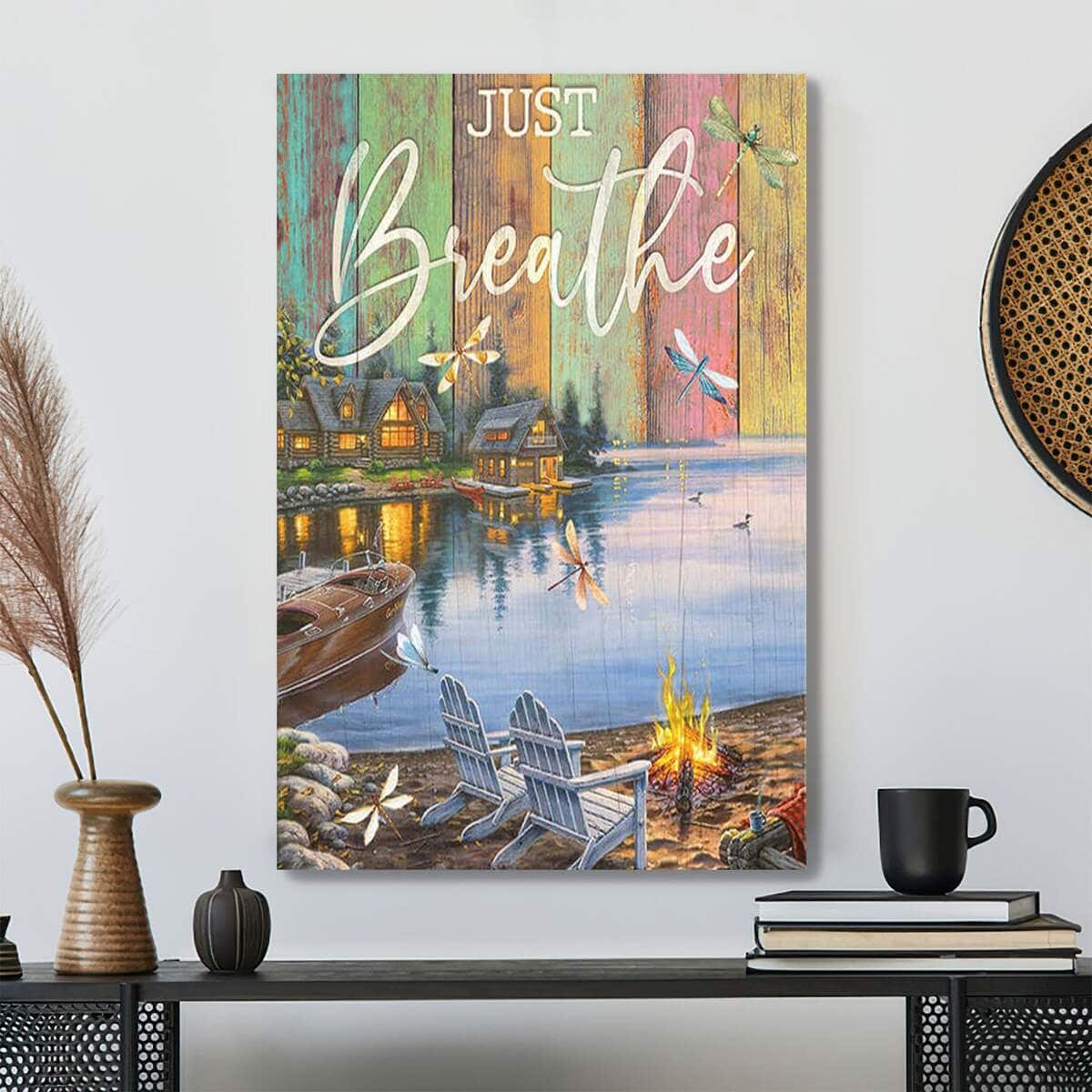 Dragonfly Just Breathe Bible Verse Scripture Canvas Print Dragonfly Just Breathe Bible Verse Scripture Canvas Print