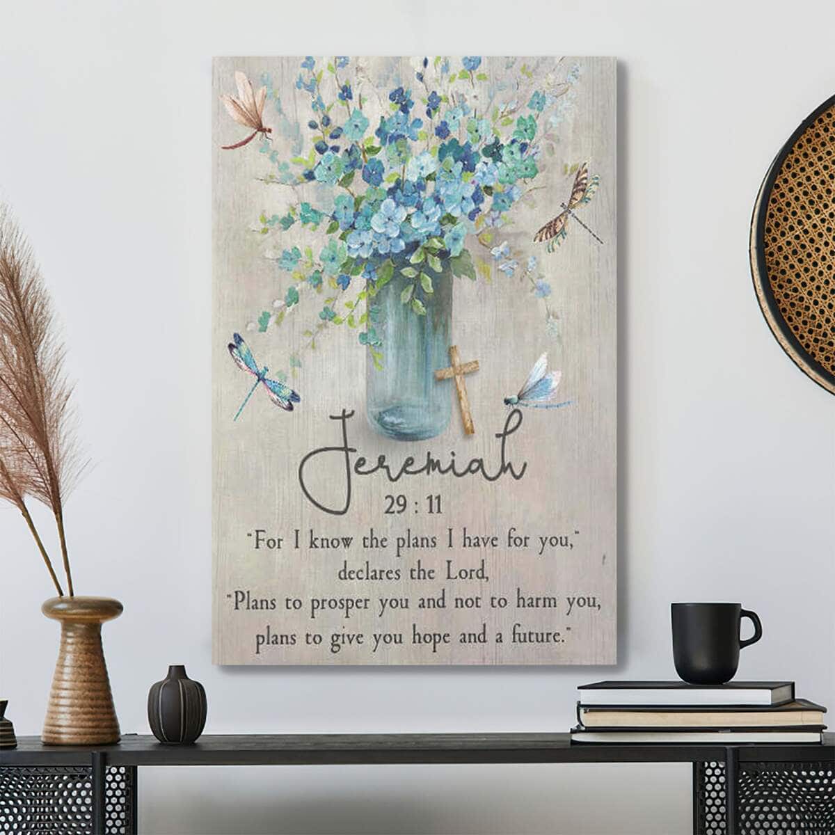 Dragonfly Jeremiah 2911 Bible Verse Scripture Canvas Print Dragonfly Jeremiah 2911 Bible Verse Scripture Canvas Print