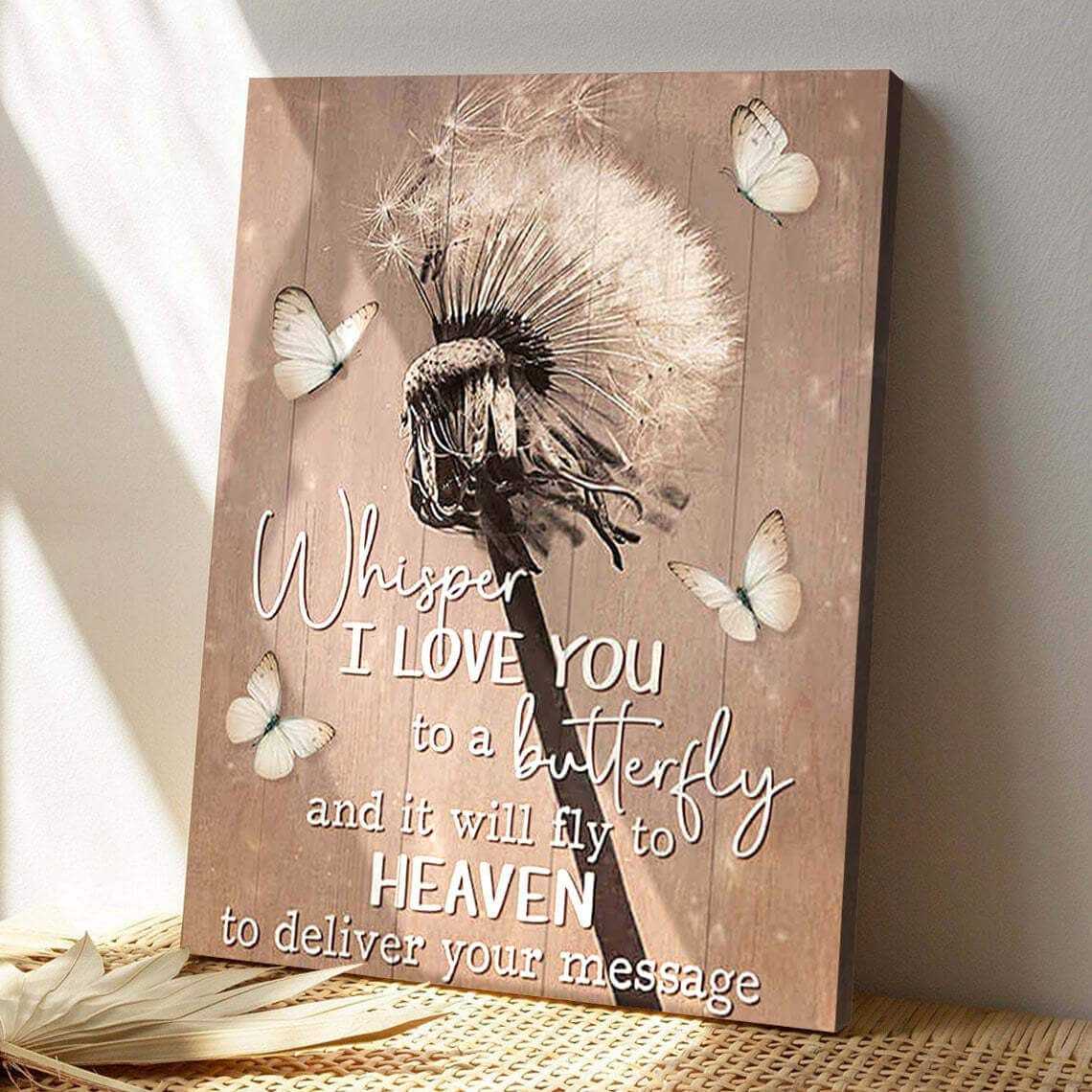 Dandelion And Butterfly Whisper I Love You To A Butterfly Bible Verse Scripture Canvas Print