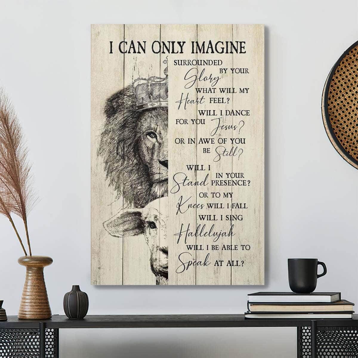 The Lamb And Lion I Can Only Imagine Bible Verse Scripture Canvas Print