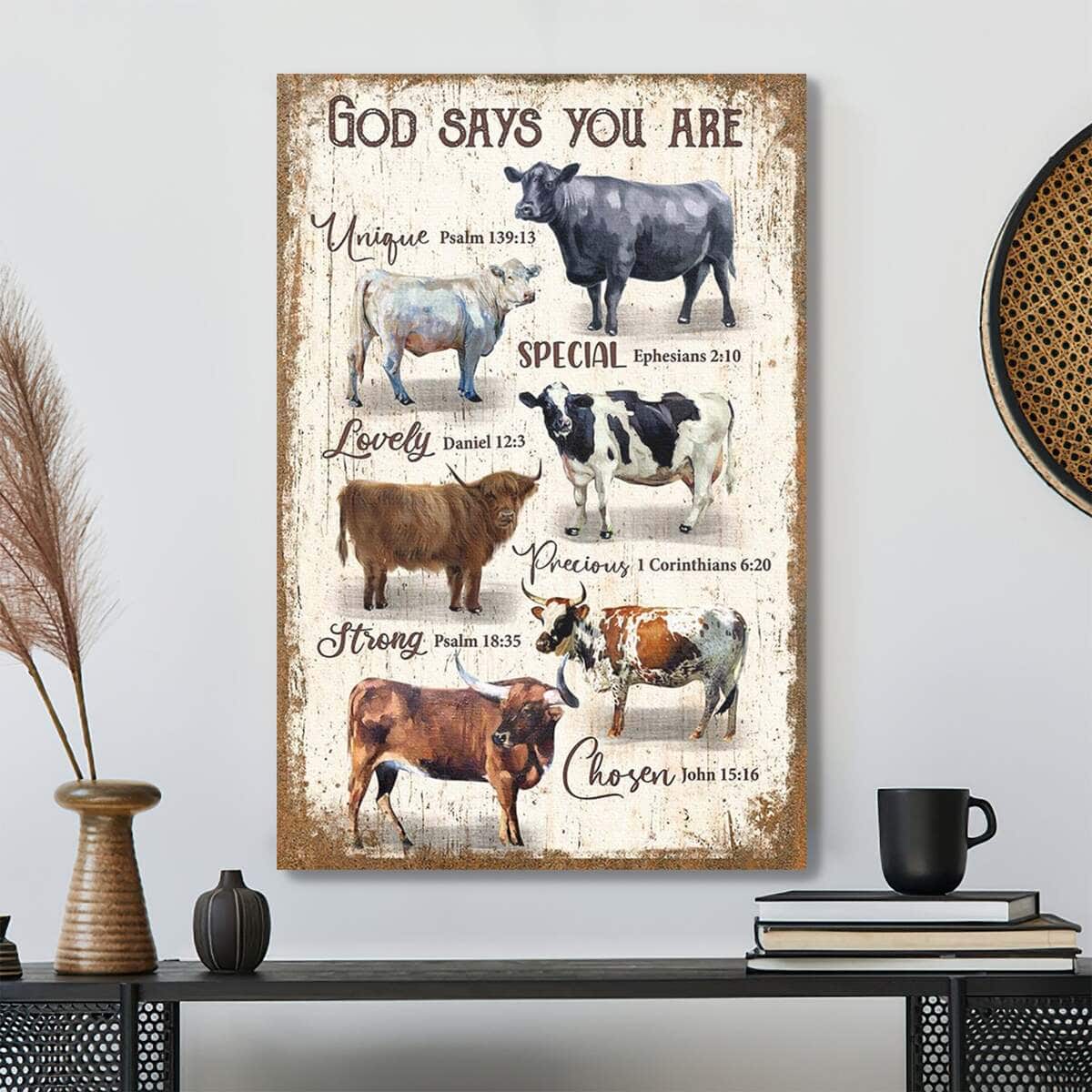 Cows God Says You Are Bible Verse Scripture Canvas Print Cows God Says You Are Bible Verse Scripture Canvas Print