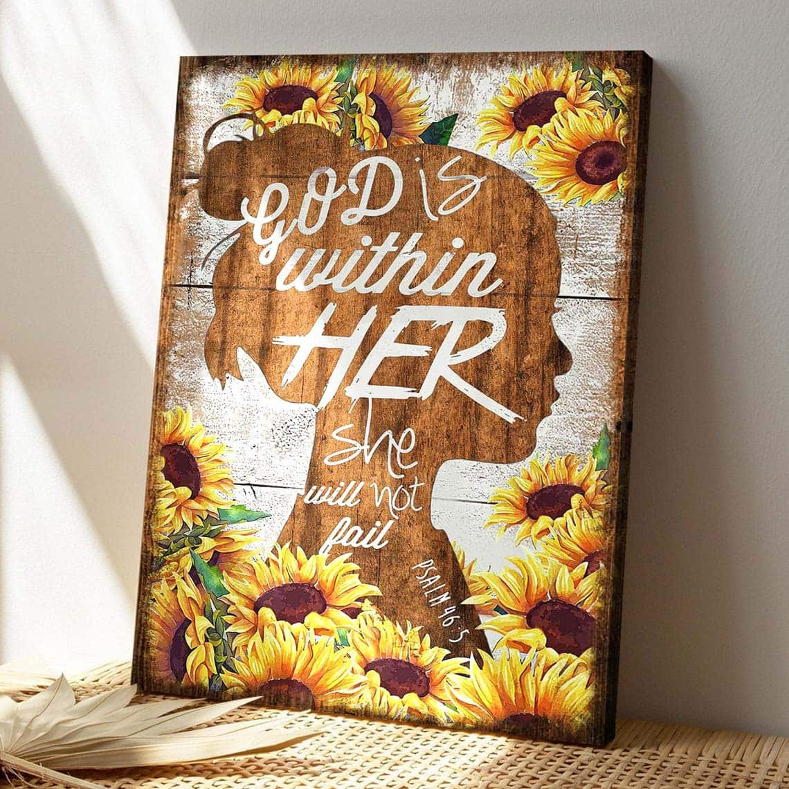 God Is Within Her She Will Not Fail Bible Verse Scripture Canvas Print