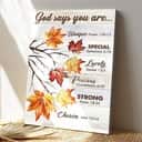 Maple Leaf God Says You Are Bible Verse Scripture Canvas Print Maple Leaf God Says You Are Bible Verse Scripture Canvas Print