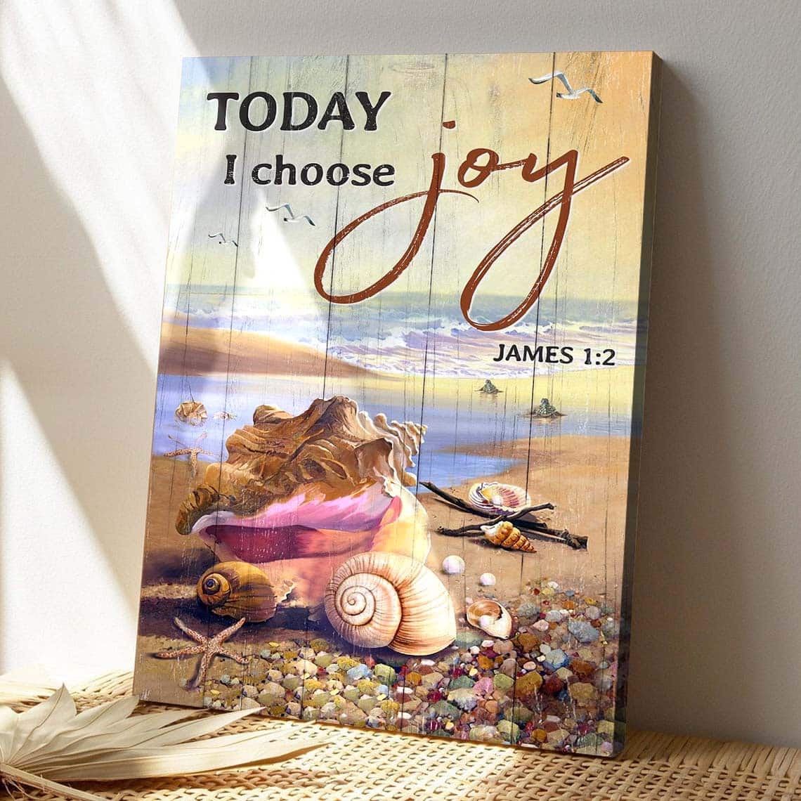 Water Snail Shell Today I Choose Joy Bible Verse Scripture Canvas Print Water Snail Shell Today I Choose Joy Bible Verse Scripture Canvas Print