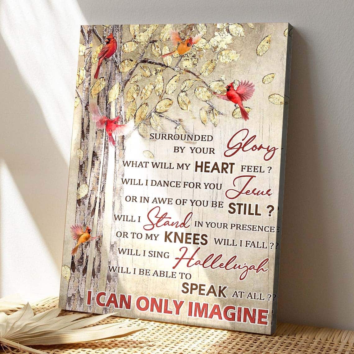 Cardinal And Golden Tree I Can Only Imagine Bible Verse Scripture Canvas Print Cardinal And Golden Tree I Can Only Imagine Bible Verse Scripture Canvas Print