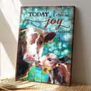 Cow Family Today I Choose Joy Bible Verse Scripture Canvas Print