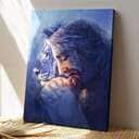 Amazing Lion And Jesus Have Faith On Him Bible Verse Scripture Canvas Print