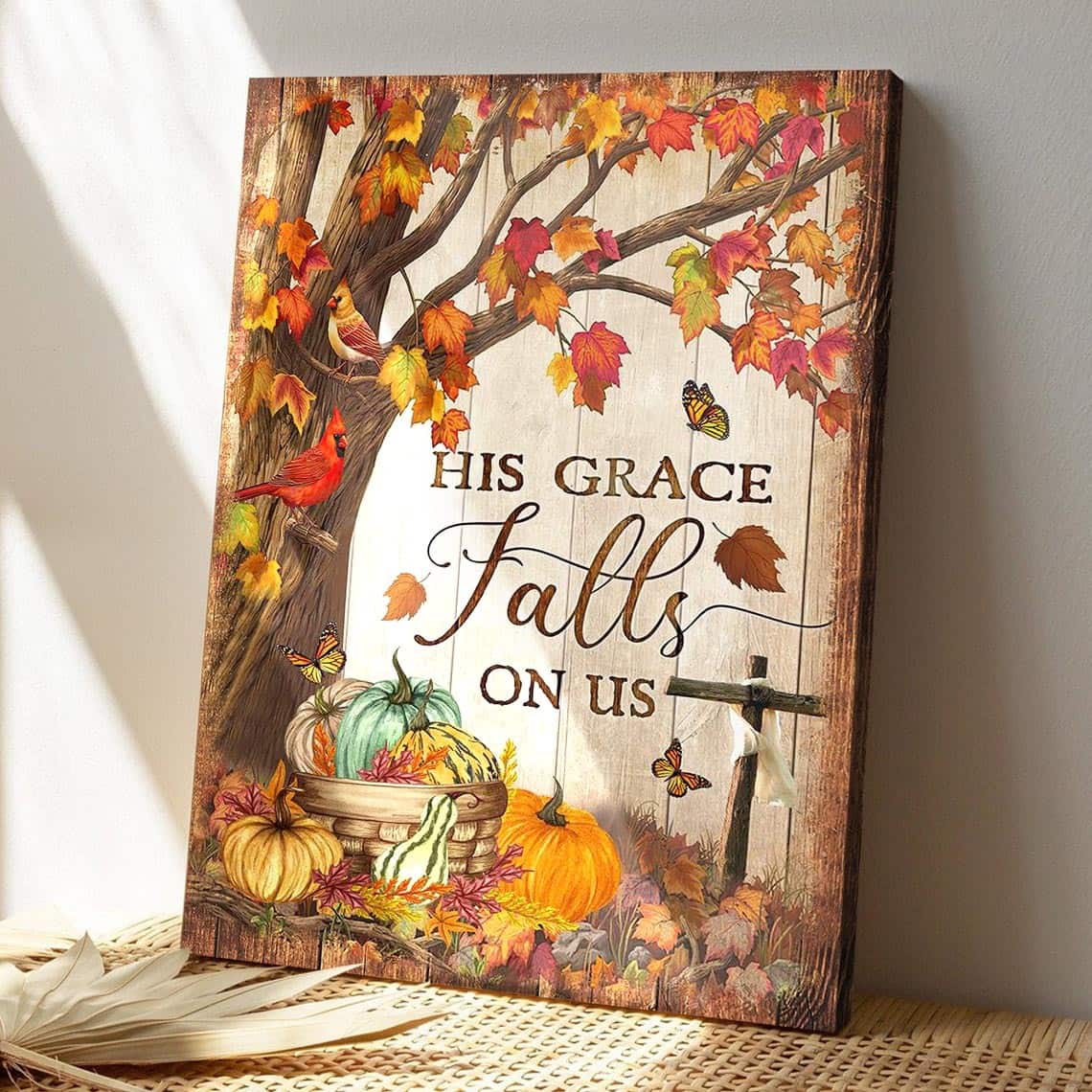 Maple Tree His Grace Fall On Us Bible Verse Scripture Canvas Print Maple Tree His Grace Fall On Us Bible Verse Scripture Canvas Print