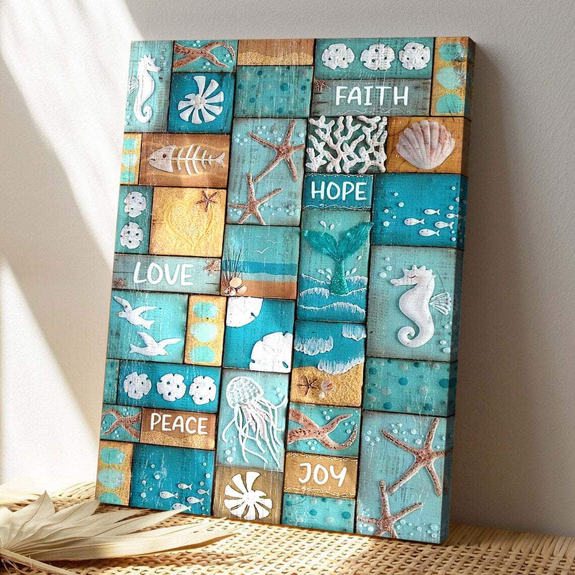 Marine Pattern Faith Hope Love Peace Bible Verse Scripture Canvas Print Marine Pattern Faith Hope Love Peace Bible Verse Scripture Canvas Print