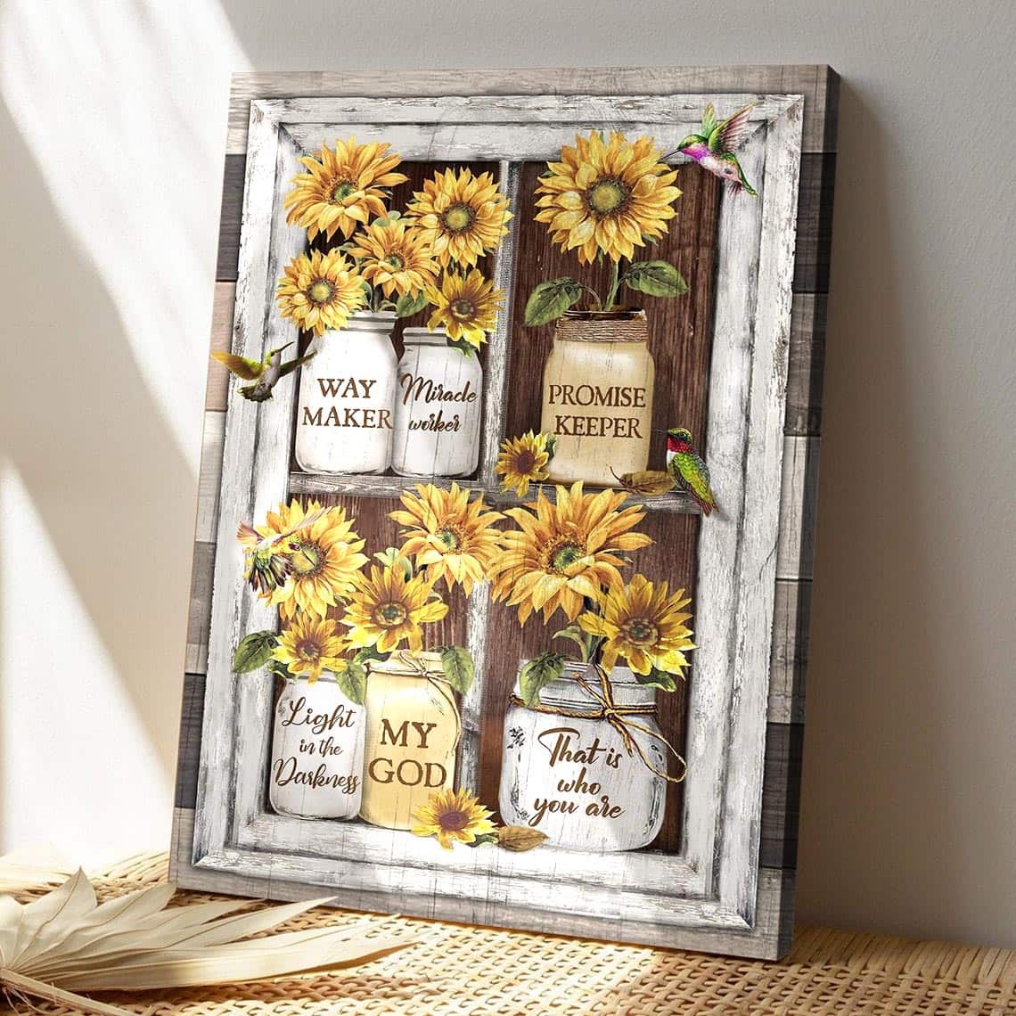 Sunflower And Hummingbird My God Is The Light In The Darkness Bible Verse Scripture Canvas Print Sunflower And Hummingbird My God Is The Light In The Darkness Bible Verse Scripture Canvas Print