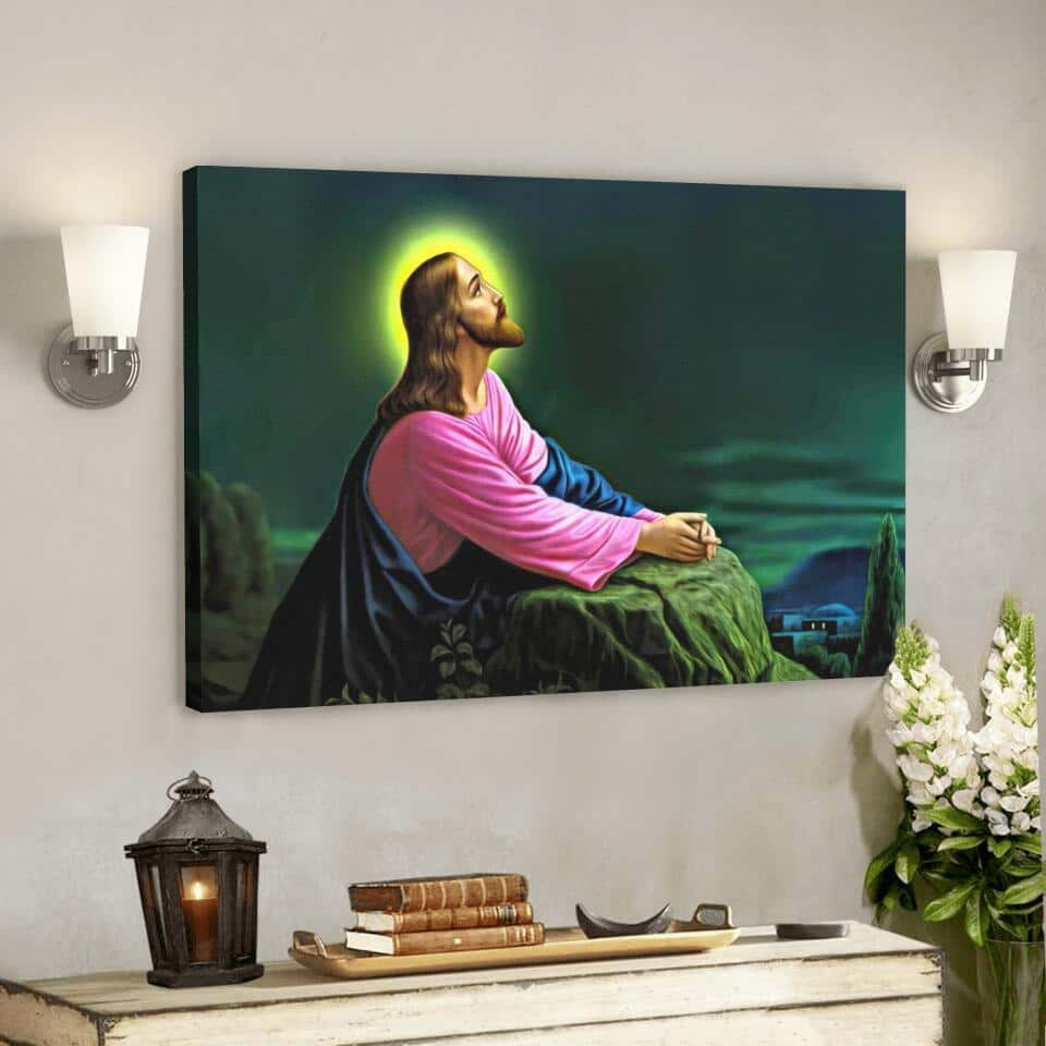 God Jesus Christian Canvas Wall Art Gift For Believers Jesus Bible Verse Scripture