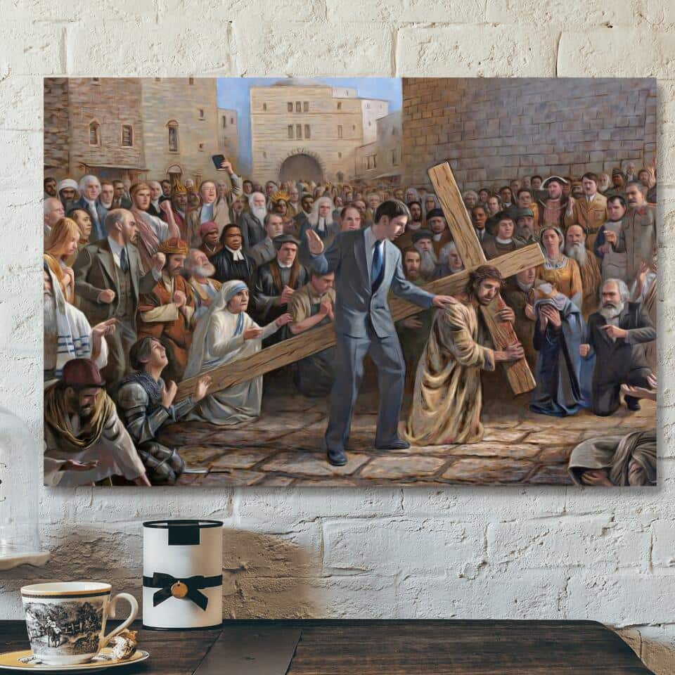God Jesus Cross Christian Gift Jesus Bible Verse Scripture Canvas Wall Art