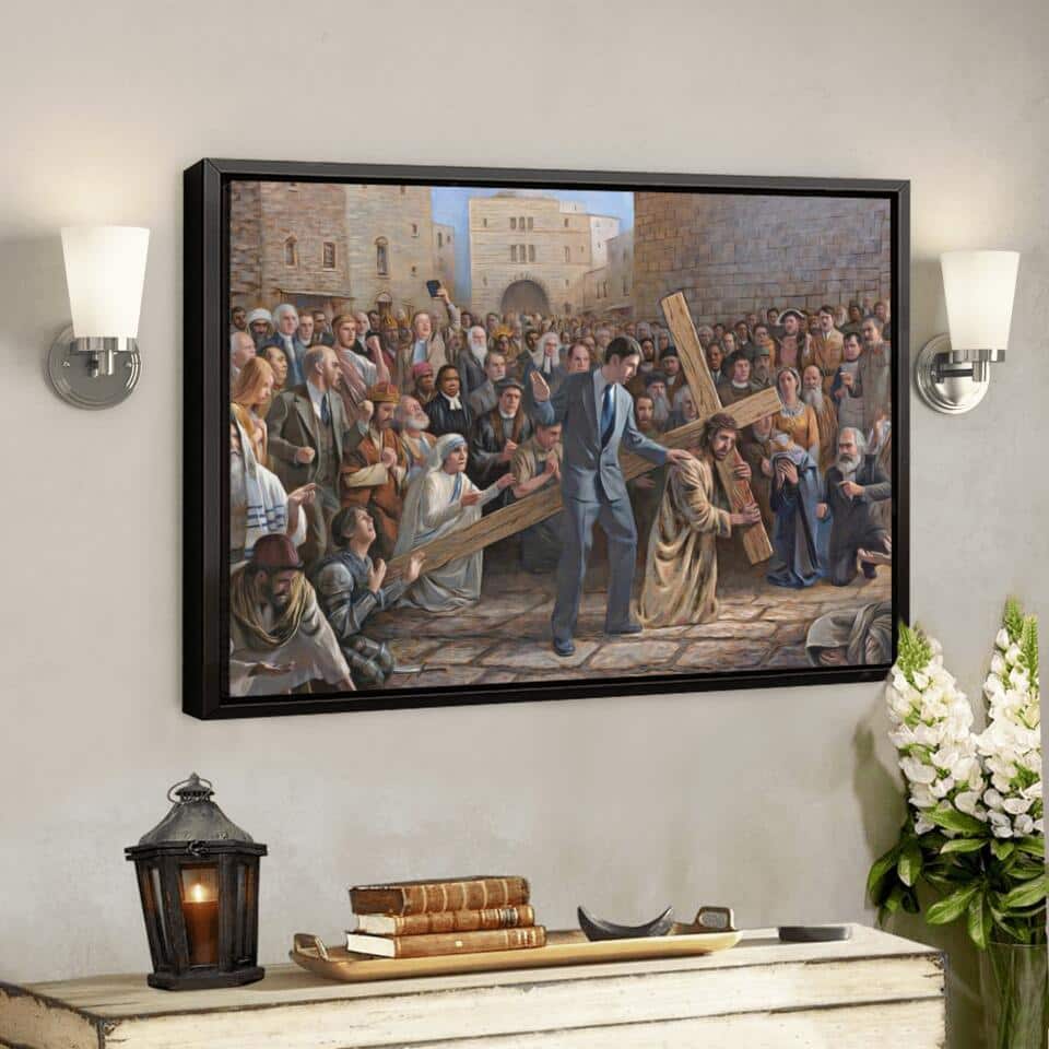 God Jesus Cross Christian Gift Jesus Bible Verse Scripture Canvas Wall Art