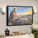 God With Lambs Jesus Christian Gift Jesus Bible Verse Scripture Canvas Wall Art