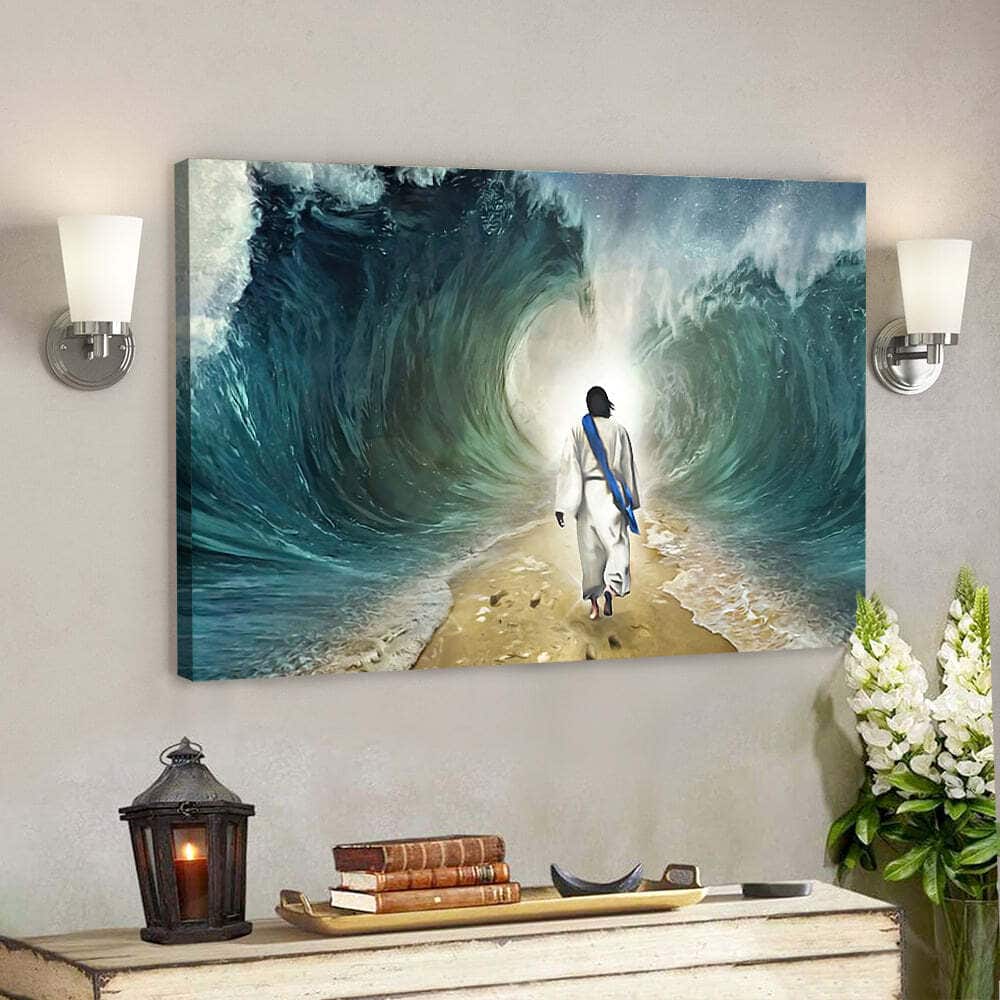 Jesus Walking Through The Water Jesus Christian Gift For Christian Canvas Wall Art Jesus Walking Through The Water Jesus Christian Gift For Christian Canvas Wall Art