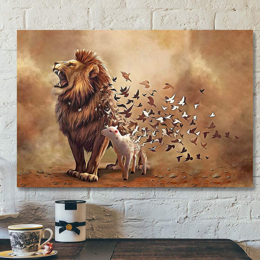 Lion Jesus Christian Gift Jesus Bible Verse Scripture Canvas Wall Art