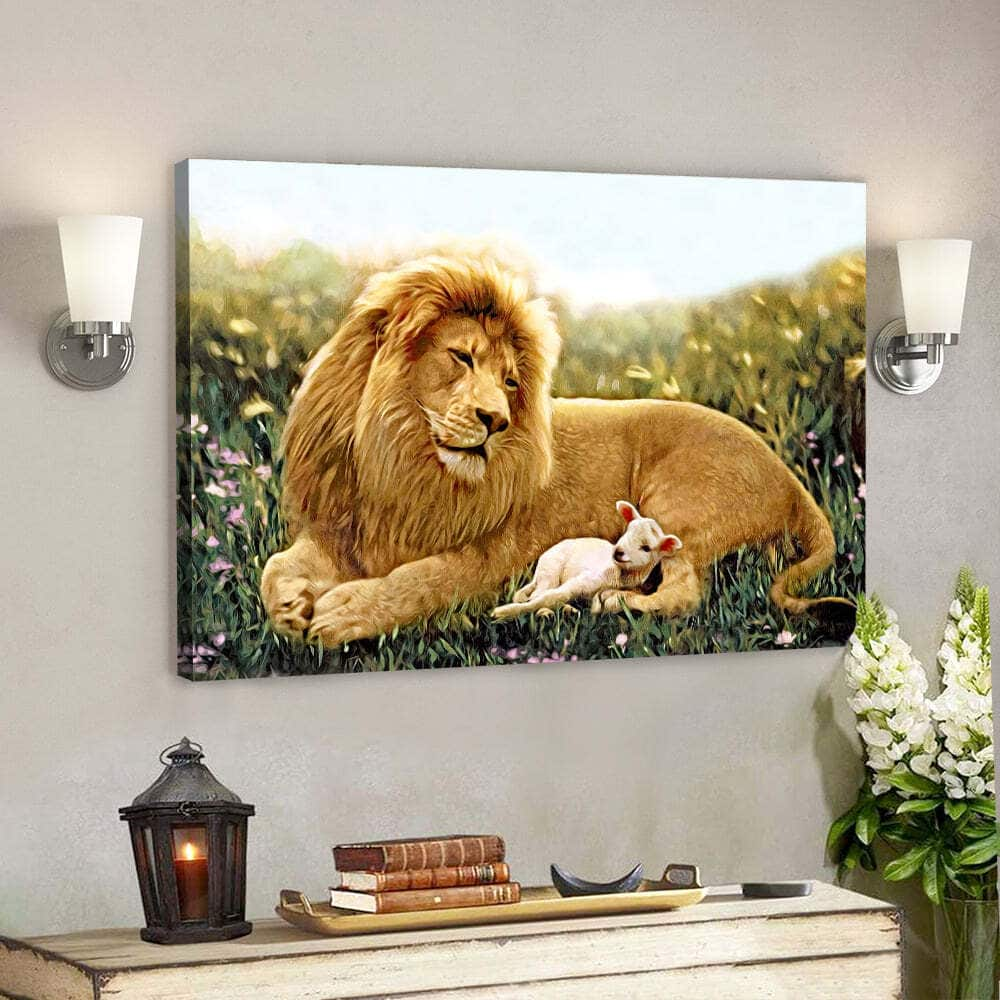 Religious Lion Jesus Christian Gift Jesus Bible Verse Scripture Canvas Wall Art