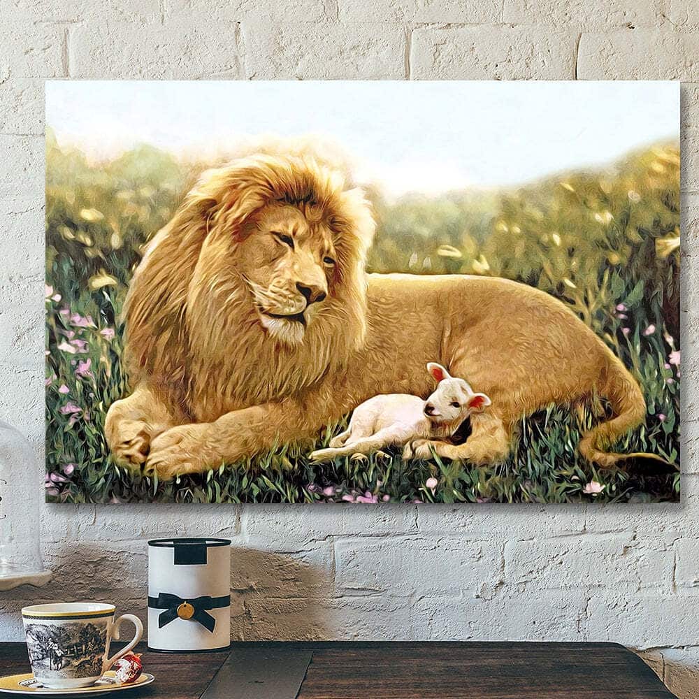 Religious Lion Jesus Christian Gift Jesus Bible Verse Scripture Canvas Wall Art