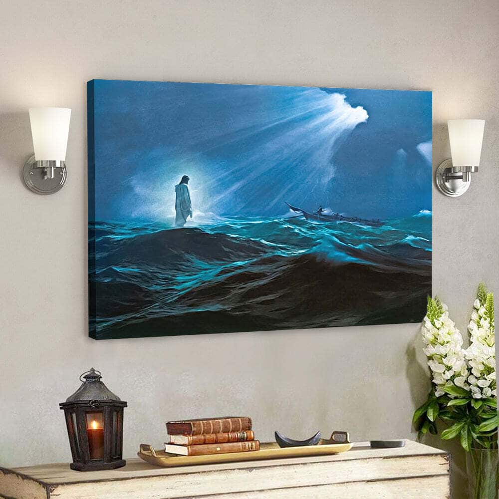 Guardian Of The Sea Jesus Scripture Canvas Wall Art