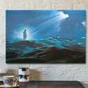 Guardian Of The Sea Jesus Scripture Canvas Wall Art