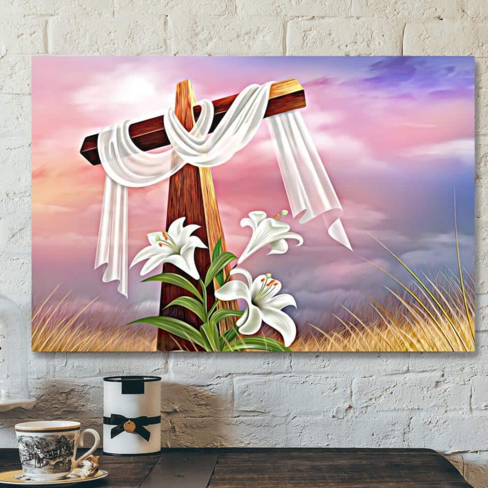 God Cross Jesus Christian Gift Jesus Bible Verse Scripture Canvas Wall Art