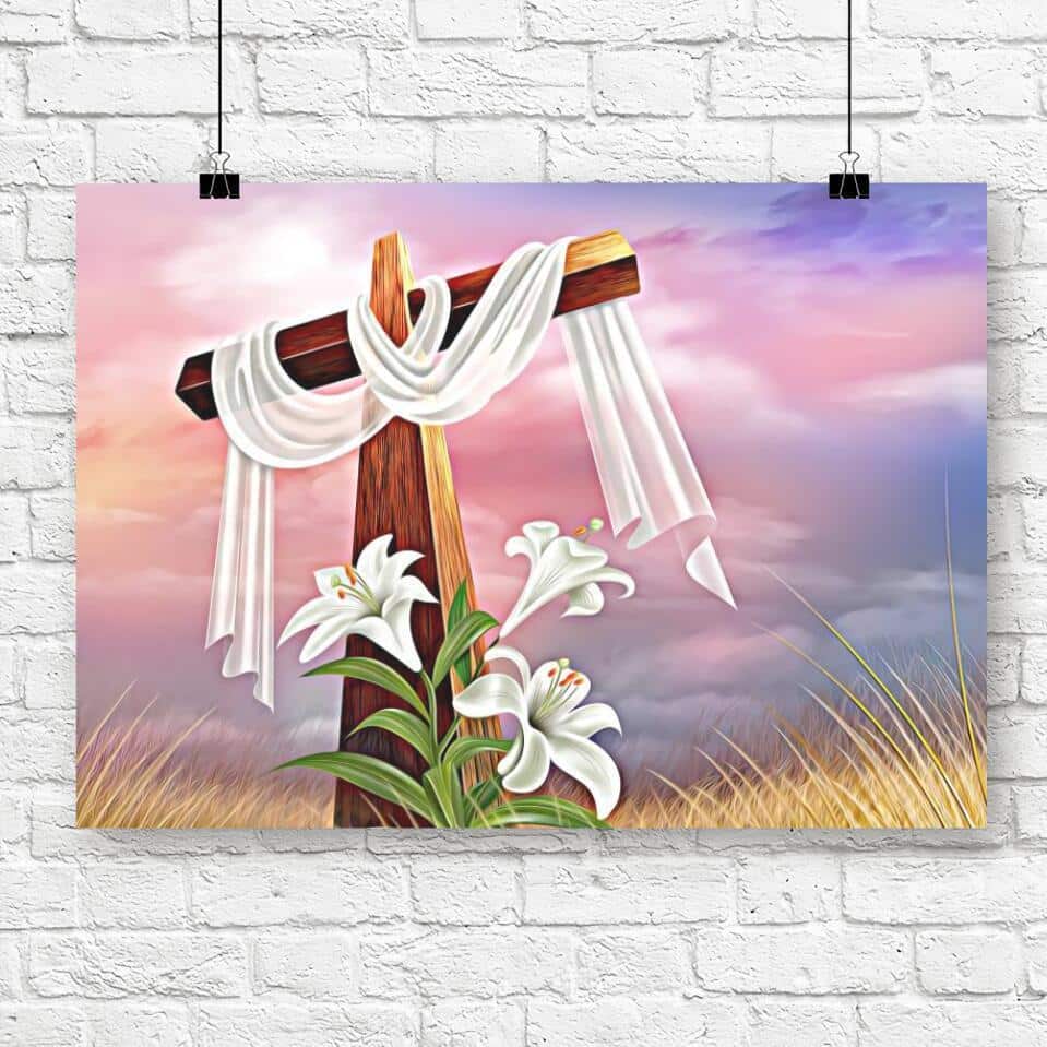 God Cross Jesus Christian Gift Jesus Bible Verse Scripture Canvas Wall Art
