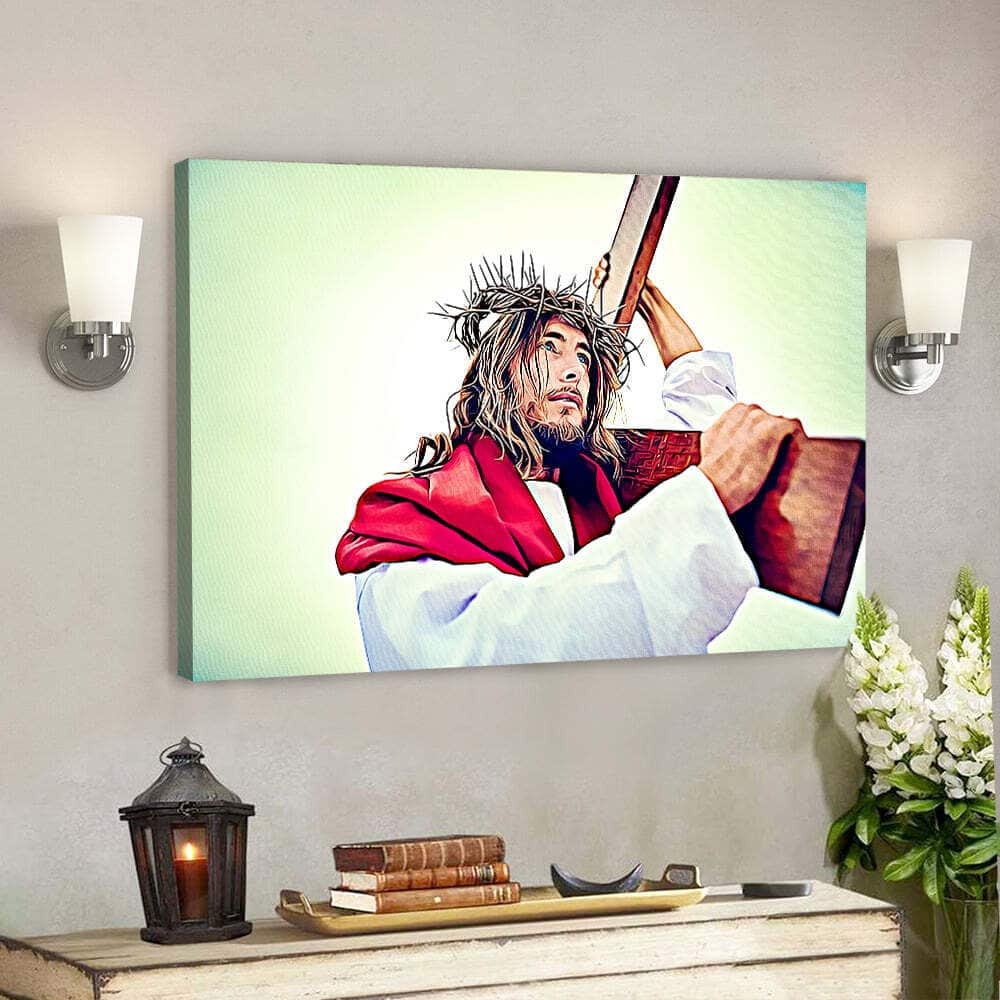 Son Of The God With Religious Jesus Scripture Canvas Wall Art