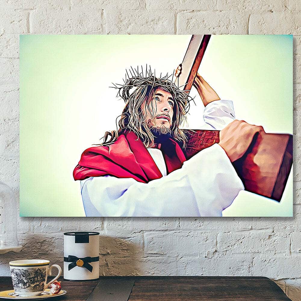 Son Of The God With Religious Jesus Scripture Canvas Wall Art