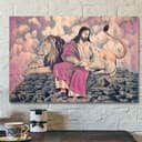 Lion With Jesus God Christian Gift Jesus Scripture Canvas Wall Art